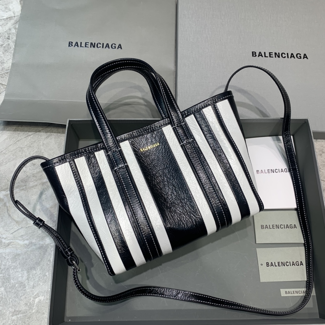 Balenciaga Tote Handbag Shopping Bag Black/White